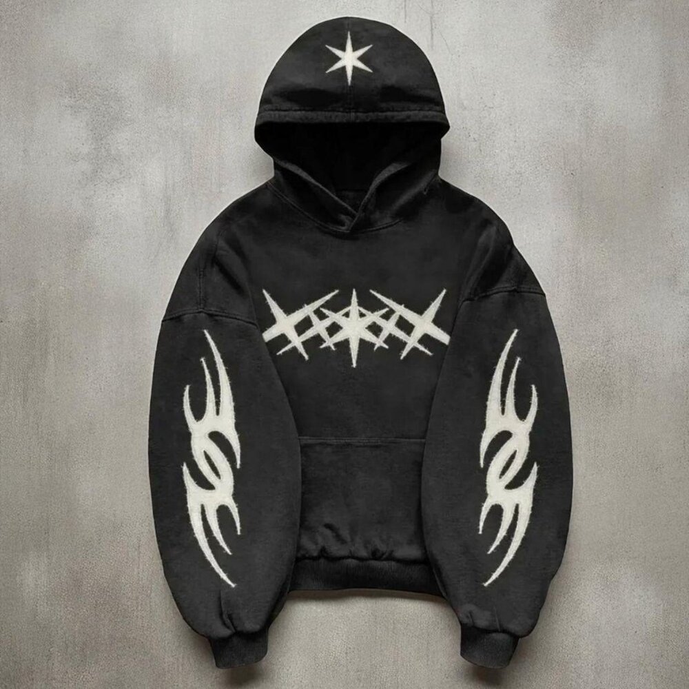 Black and White Mens Hoodie